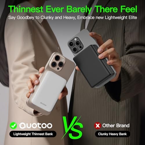 2025 Magnetic 15 W Slim Power Bank for i Phone – 5000 m Ah Magsafe Battery Pack with 20 W Fast Charging, Wireless Charger with LED Display for i Phone 12/13/14/15/16 Series – Ultimate Portability and Enhanced Charging Efficiency