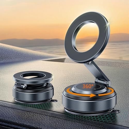 Transform Your Driving with the Versatile 360° Magnetic Phone Holder – Superior Nano Gel Suction Mount Compatible with Mag Safe for i Phone 12-16 Pro Max – Optimal Stability & Customizable Viewing Angles for Cars, Trucks, and Boats – Experience Effortless Hands-Free Navigation and Safety