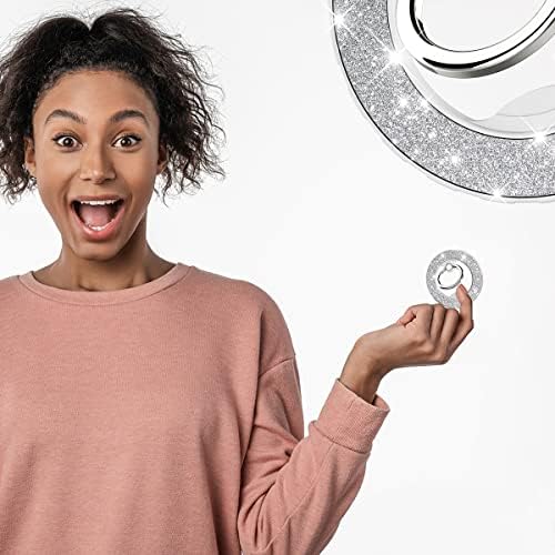 Glittering Magnetic Phone Ring Holder for Mag Safe – Ultra-Strong 2000 g Grip Compatible with i Phone 15, 14, 13, 12 Pro Max, Pro, Plus, Mini – Wireless Charging Friendly with 360° Rotation and 150° Adjustable Kickstand – Stylish Teal Design for Enhanced Functionality and Aesthetic Appeal