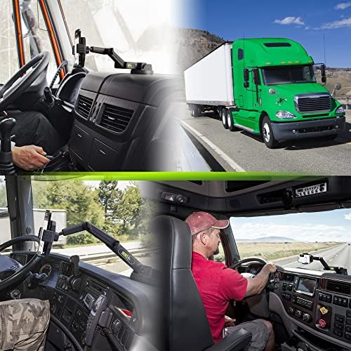Heavy-Duty Truck Phone Mount with Super Suction Cup – 16.9-Inch Long Arm Device Holder for i Phone & Samsung – Ultimate Stability for Semi-Truck Drivers – Easy Install & Access to Navigation & Hands-Free Calls – Reliable Mobile Accessory for Safe Driving