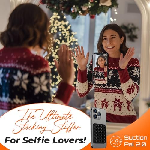 Maximize Your Mobile Creativity: 2-Pack Sticky Silicone Suction Phone Grip with 24 Powerful Suction Cups for Secure Hands-Free Selfies and Videos – Compatible with i Phone, Samsung, and Android – Durable Black Accessory for Ultimate Versatility and Convenience