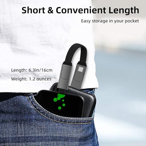 Multi Keychain Charging Cable Travel Portable Charger Cable Magnetic 4 in 1 USB C Cable Compatible with IP 15/15 Pro/ 15 Plus/ 15 Pro Max/MacBook/Galaxy (Lava Black) – Enhanced Compatibility and Speed