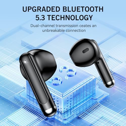 Revolutionary Wireless Earbuds with Advanced Bluetooth 5.3 – 50 Hours of Uninterrupted Playtime, Enhanced ENC Noise Cancelling Microphones for Superior Call Clarity, LED Battery Indicator, Sport-Optimized Design for Phones, Tablets, and Laptops – Elegant White Finish for Comfort & Performance Excellence
