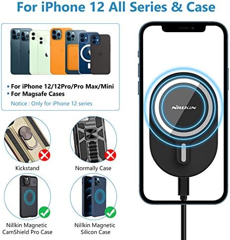 Nillkin Magnetic Wireless Car Charger for i Phone – 7.5 W Qi-Compatible Charging Station for Air Vent and Dashboard – Effortless Attachment, Enhanced Stability, and Stylish Design for i Phone 13 Pro/12 Pro/13 Pro Max/12 Pro Max – Ultimate Convenience and Portability
