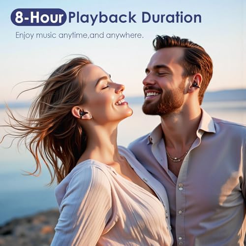 Open Ear Wireless Earbuds with Advanced Bluetooth 5.4 – Ultra-Lightweight Sports Headphones for Active Lifestyles, 40 Hours Playtime, Smart Battery Display, Waterproof Design & Ambient Sound Awareness for Enhanced Safety