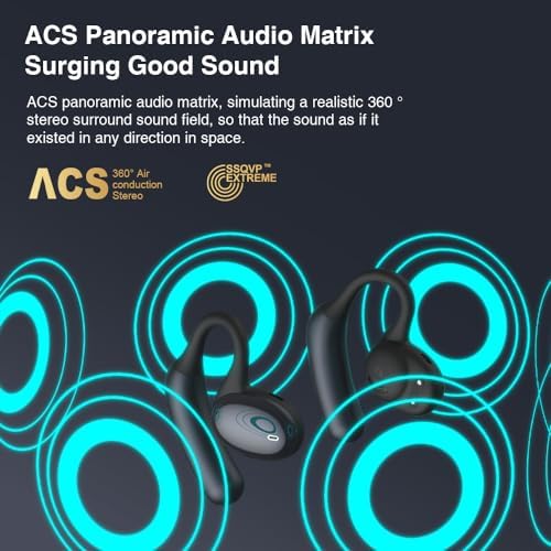 Experience Unmatched Audio Freedom with Butyoef Open Ear Bluetooth Earbuds – 90 Hours of Playtime, Advanced Noise Cancellation, and Air Conduction Comfort for All-Day Wear – Waterproof IPX7 for Ultimate Protection – Ideal Wireless Solution for Meetings, Driving, and Travel with Superior Device Compatibility