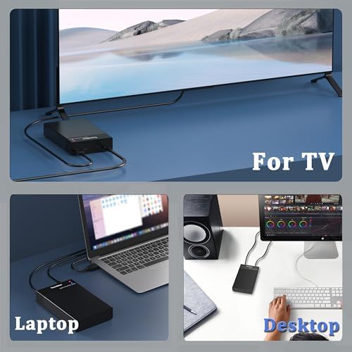 Maximize Your Data Storage with the TCC-S8 External Hard Drive Enclosure: USB 3.0 Docking Station for 2.5 & 3.5-Inch SATA HDDs and SSDs, Accommodating Up to 22 TB with 12 V/3 A Power Supply, USB A/C Cable Included, UASP Super Speed Support, Energy-Saving Automatic Sleep Feature for Enhanced Longevity and Performance