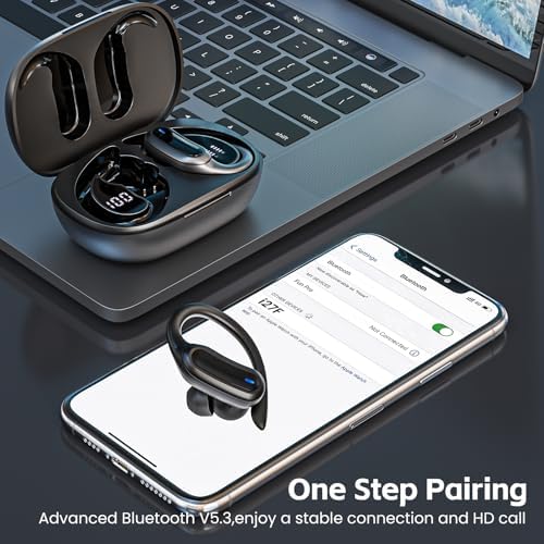 Revolutionary Bluetooth 5.4 Waterproof Earbuds with Advanced Noise Cancellation – Ergonomically Designed Sports Headphones for Unmatched Audio Quality and Seamless Connectivity – Perfect for Active Lifestyles and Intense Workouts