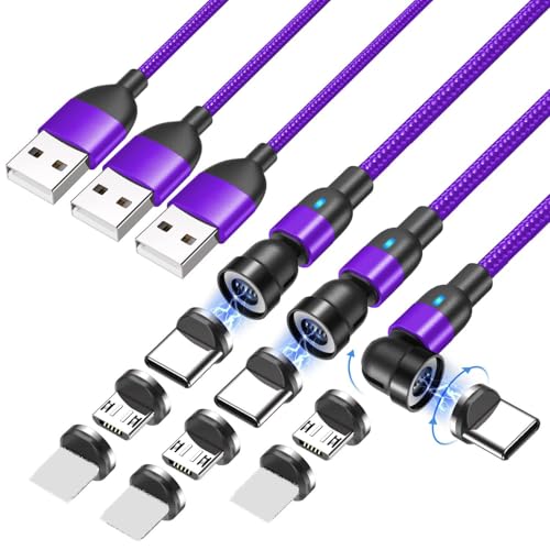 Revolutionize Your Charging Routine with the 3-Pack Nylon Braided 3 A Fast Charging Magnetic Data Cables – Universal Compatibility for Micro USB & Type C Devices – Tangle-Free 1.6 ft Length for Hassle-Free Power-Up – Perfect for On-the-Go Lifestyles & Everyday Use