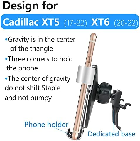 LUNQIN Cadillac XT5 & XT6 Car Phone Holder: Premium Smartphone Mount for 2017-2025 SUVs – Secure Vent Cradle with 360-Degree Rotation for Effortless Navigation and Hands-Free Calls – Durable Auto Interior Accessory for Enhanced Driving Experience and Easy Device Access