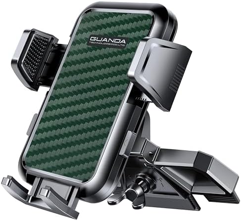 Universal CD Slot Car Phone Mount by GUANDA TECHNOLOGIES – Premium Adjustable Anti-Slip Holder for i Phone & Android Devices with Versatile Air Vent Clip for Safe Navigation and Enhanced Accessibility