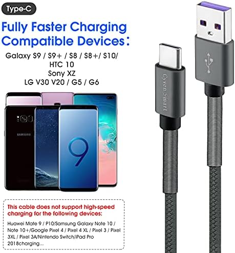 Cyven Premium 3 ft USB Type C Cable Duo Pack – Fast Charge & Data Transfer Cord, Durable TPE Construction, Compatible with Samsung Galaxy A Series, LG V Series, and More – Stylish Pink Design for Enhanced Performance and Versatility