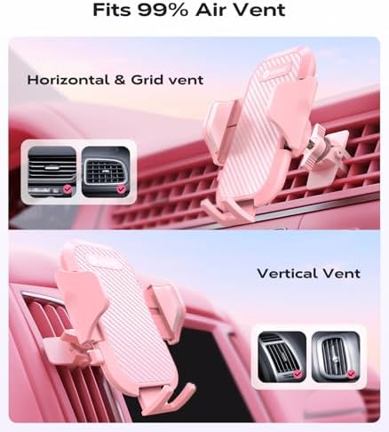 VICSEED 2025 Ultra Stable Air Vent Phone Mount – Secure Smartphone Holder for All i Phone Models (12 to 16 Pro Max) – Effortless Clamp Design with Enhanced Airflow & Durability for Ultimate Driving Convenience