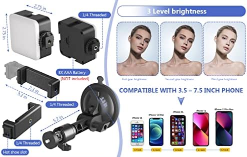 Versatile Suction Cup Phone Holder with Adjustable LED Light – Ultimate Travel Mount for Makeup Artists and Content Creators – Securely Attaches to Any Smooth Surface for Flawless Selfies and Videos – Essential Mirror Tripod for Bathroom and Kitchen Use – Universal Compatibility with All Phone Models