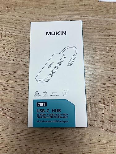 Transform Your Mac Book Experience with the MOKi N 7-in-1 USB C Adapter: Unleash 4 K HDMI, 3 USB 3.0 Ports, and 100 W Power Delivery for Seamless Connectivity Across Dell, HP, Lenovo, and Surface Devices – Ideal for Professionals and Creatives Seeking Speed and Versatility