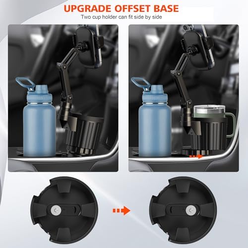 Revolutionary 2-in-1 Car Phone Mount & Cup Holder Set – Effortless 360° Adjustability for 4-7″ Smartphones, Unmatched Stability for Safe Navigation & Beverage Support, Essential Accessory for Modern Drivers