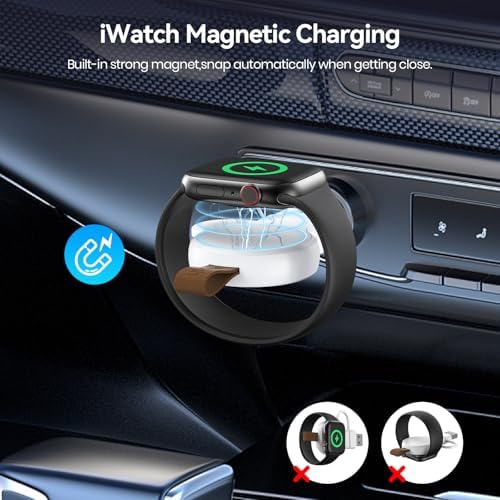 Portable Magnetic Wireless Charger for Apple Watch – Fast Charging i Watch Accessory for Ultra, Series 1-9, and SE – Travel-Friendly Cordless Design for Ultimate Convenience and Durability