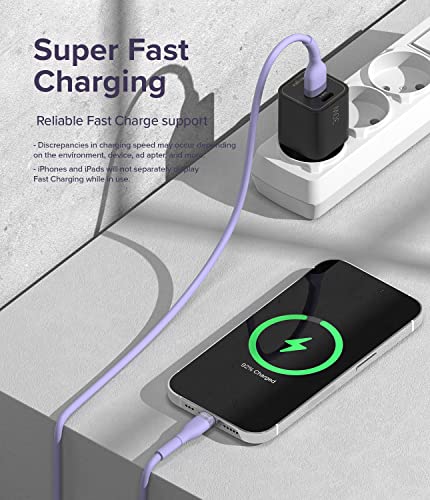 Ringke 3.9 FT USB to Lightning Pastel Charging Cable – Fast Charge Your i Phone, i Pad, and Air Pods with Tangle-Free Design and Enhanced Durability – Sleek Black Aesthetic Perfect for Car Play and Everyday Use