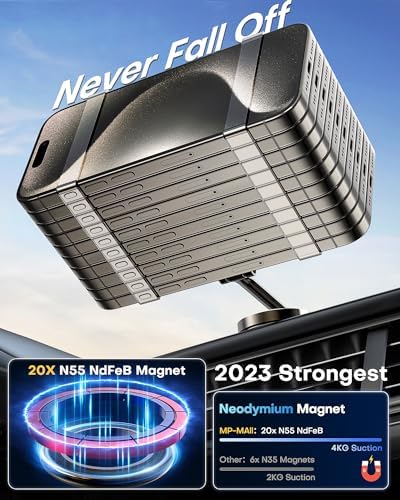 MP-MALL Mag-Safe Car Mount for i Phone 15/14/13/12 Pro Max Plus – Premium Magnetic Dashboard Holder with 360-Degree Rotation for Hands-Free Navigation – Effortless Installation & Sleek Black Design for Enhanced Vehicle Interior – Secure Grip for Safe Driving & Uninterrupted Connectivity