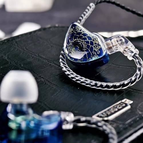 FAAEAL TANGZU Wan’er S.G Hi-Fi Earbuds – Premium Audiophile In-Ear Monitors Featuring 10 mm Dynamic Drivers for Enhanced Audio Clarity, Ergonomic Comfort Fit, Detachable 2-Pin Cable for Customization, Stylish Mixed Color Design, and Integrated Microphone for Effortless Hands-Free Calls and Versatile Listening Experiences