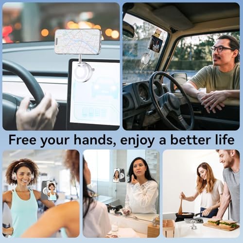 CloudValley Magnetic Car Phone Mount, [Compatible with MagSafe] 360° Adjustable Foldable Holder for Dashboard, 80LBS Suction & 2800gf Magnet, Car Accessories for iPhone 16 Pro Max 15 14, Black – Enhanced Compatibility and Speed