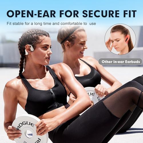 Revolutionary Bone Conduction Wireless Sport Earbuds – Open Ear Design for Enhanced Awareness and Comfort – Sweatproof Bluetooth 5.2 Headphones for Running, Gym, and Hands-Free Calls – Lightweight Ergonomic Fit for Active Lifestyles – Waterproof Technology for Ultimate Durability and Performance
