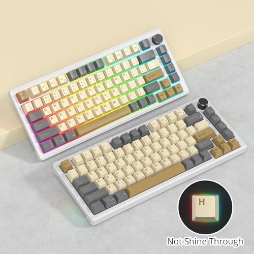 Transform Your Gaming Setup with the 75% Monster B Wired Mechanical Keyboard – 82 Keys, Gasket Mount Design, Hot-Swappable White Switches, RGB Lighting, Programmable Features for Mac/Windows – Unmatched Speed and Comfort for Gamers and Professionals