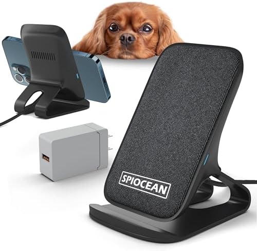 Revolutionary 10 W Qi-Certified Fast Wireless Charging Stand for i Phone & Samsung – Sleek Gray Design with QC3 Adapter for Ultimate Charging Efficiency – Compatible with i Phone 16/15/14/13/12/11 & Galaxy S22/S21/S20/S10/S9/Note 20 – Elevate Your Home and Office Charging Experience