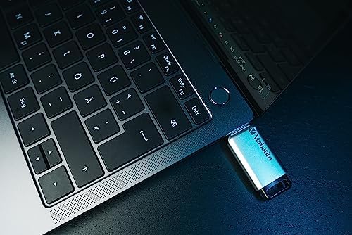 Verbatim 16 GB Secure Pro USB 3.0 Flash Drive – AES 256 Encryption for Ultimate Data Security, Lightning-Fast Transfers, Sleek Silver Design – Perfect for Safe File Storage on PCs and Macs
