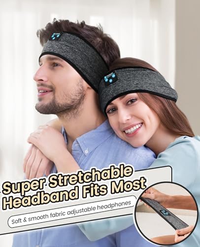 Fulext Bluetooth Sleep Headphones Headband – Ultimate Comfort for Side Sleepers, Thin HD Stereo Sound Quality – Ideal for Insomnia Relief and Travel Convenience – Perfect Gift for Men and Women – Enhanced Compatibility, Long-Lasting Battery Life for All Night Relaxation