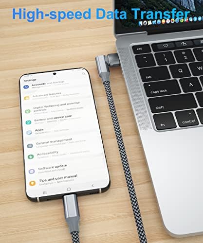Elebase Right Angled USB Type C to C 100W Cable 6.6FT with USB A Adapter,90 Degree Power Delivery Fast Charging PD Charger Cord for MacBook Mac Pro,iPad 10 10th Air 4 4th 5 5th Mini 6 6th Generation – Enhanced Compatibility and Speed