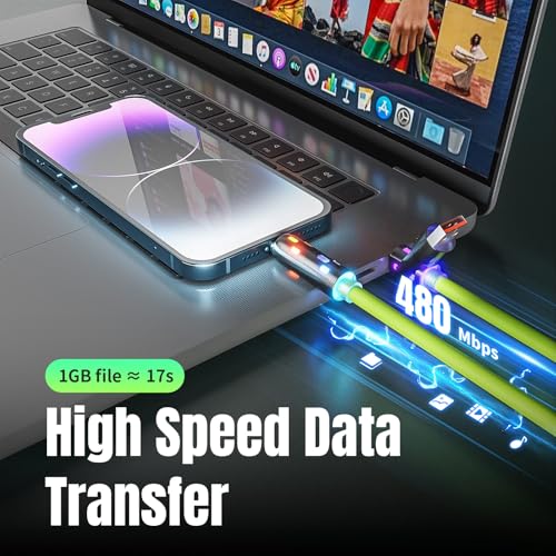 Revolutionary 240 W USB C to Lightning Multi-Charging Cable – 5 FT 4-in-1 Design with Integrated LED Indicator for i Phone 16/15/14/13, Laptops, and More – Ultimate Fast Charging Solution with Enhanced Compatibility for All Devices
