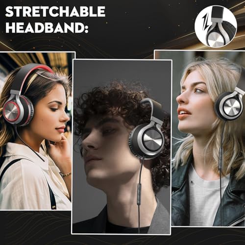 Ultimate USB C Over-Ear Headphones with Enhanced Noise Isolation and Built-In Microphone – Superior Stereo Audio for i Phone 15/16 Pro, Laptops, and Tablets – Perfect Travel Buddy in Striking Blue/Black Finish
