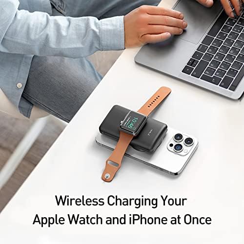 i WALK MAG-X Magnetic Wireless Power Bank with Integrated Apple Watch Charger – 10000 m Ah PD Fast Charging Solution for i Phone 16/15/14/13/12 Series and Apple Watch Ultra/8/7/6/5/4 – Ultimate Portability and Efficiency for On-the-Go Charging