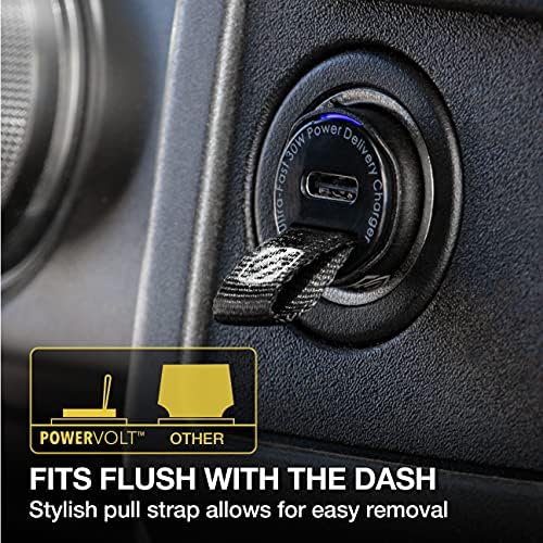 Scosche M Power Volt 40 W Dual Port USB-C Car Charger – Fast Charging Adapter for i Phone, Galaxy & All USB-C Devices, Flush Cigarette Lighter Design, Sleek & Compact Automotive Power Solution for On-the-Go Convenience