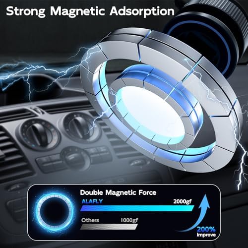 Magnetic Suction Cup Phone Mount for Magsafe, Foldable and 360° Retractable Hands-Free Vacuum Car Phone Holder for Car/Gym/Mirror/Smooth Surface, Compatible with iPhone Android, White – Enhanced Compatibility and Speed