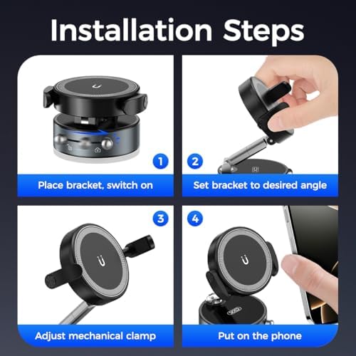 Car Phone Holder for Magsafe,Ultra Magnetic and Strong Suction 360° Adjustable Car Phone Mount,Portable Magnetic Cell Phone Holders for Your Car for iPhone16/15/14/13/12 Series – Enhanced Compatibility and Speed