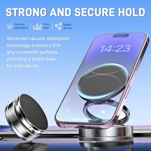 Versatile 360° Magnetic Phone Mount – Foldable Multi-Angle Stand for Cars, Bathrooms, and More – Hands-Free Smartphone Holder with Robust Grip and Hassle-Free Installation for All Devices – Transform Your Viewing Experience with Stylish Design and Enhanced Accessibility