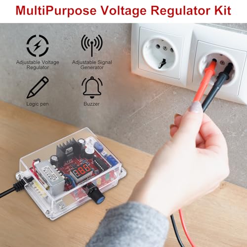 PEMENOL LM317 Adjustable Voltage Regulator DIY Kit – Custom AC-DC Converter with LED Display for Precision Voltage Control (1.25 V to 12 V) – Perfect for Electronics Projects and Warm Air Blower Solutions