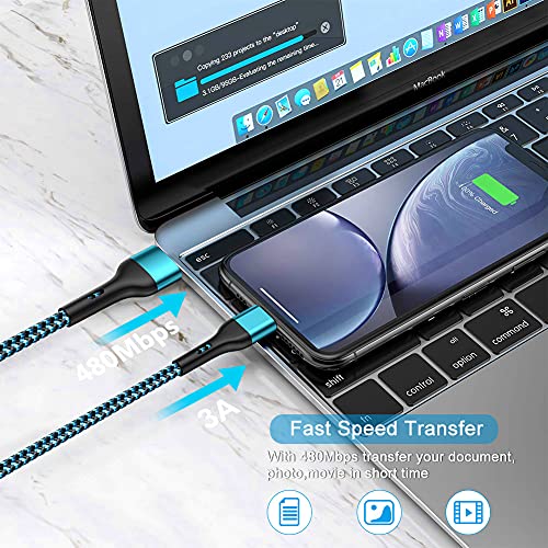 Ultimate i Phone Charger Cord Set – 4 Pack (1.5/3/6/6 FT) | MFi Certified Lightning Cables for Fast Charging | Compatible with i Phone 13, 12 Pro Max, Mini, 11 Pro, XS, XR, X, 8, 7 Plus, 6 s, 6 SE (2020), i Pad, i Pod | Durable Nylon Braided Design for Tangle-Free Convenience | Elevate Your Charging Experience with Enhanced Compatibility and Speed