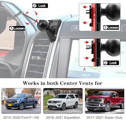 Mag Safe Wireless Car Charger for Ford F-150 (2015-2020) & Expedition (2018-2021) – 15 W Fast Charging Magnetic Phone Holder – Secure Fit for i Phone 15/14/13/12 Pro Max Plus – Effortless Installation & Sleek Design for Optimal Convenience