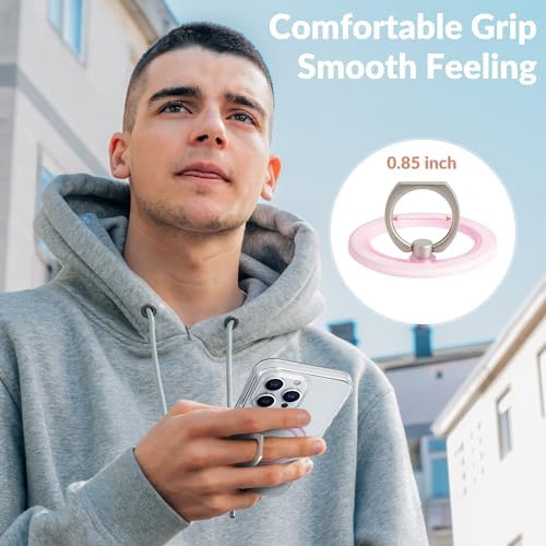 Revolutionary Magnetic Phone Ring Holder for i Phone 12-16 – Enhanced Grip and 360° Flexibility – Black Translucent – Perfect for Mag Safe Cases and Wireless Charging Compatibility – Effortless One-Handed Texting, Hands-Free Video Watching, and Selfie Capturing – Ultimate Stability with Powerful Magnets – Ideal for Everyday Use and On-the-Go Convenience – Transform Your Smartphone Experience with Enhanced Control and Style – Not Suitable for Non-Mag Safe Cases – Elevate Your Mobile Accessory Game Today!