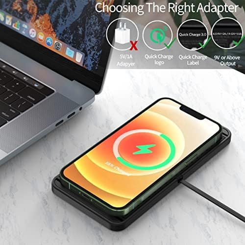 LOOSAU 15 W Fast Wireless Car Charger Pad – Non-Slip Charging Solution for i Phone 11-16 Pro Max, Samsung Galaxy S20/S10+/Note 9, and LG Devices – Effortless Power-Up with Intelligent Safety Features and Universal Mounting for All Vehicles