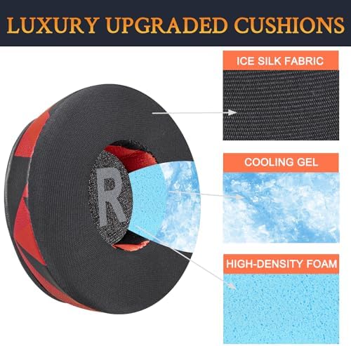 SOULWIT Premium Cooling Gel Earpads for Jabra Move/Elite 25 h Wireless Headphones – Advanced Noise Isolation Foam with Breathable Ice Silk Fabric for Ultimate Comfort and Superior Sound Quality – Elegant Black Gold Aesthetic Upgrade