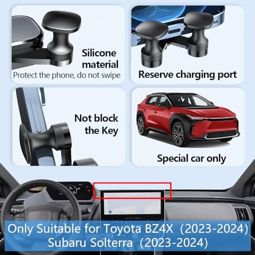 Elevate Your Drive: Premium Car Phone Holder Mount for Toyota BZ4 X (2023-2025) & Subaru Solterra – 360-Degree Adjustable Cradle for Safe Navigation & Hands-Free Calling – Effortless Installation & Sleek Interior Design