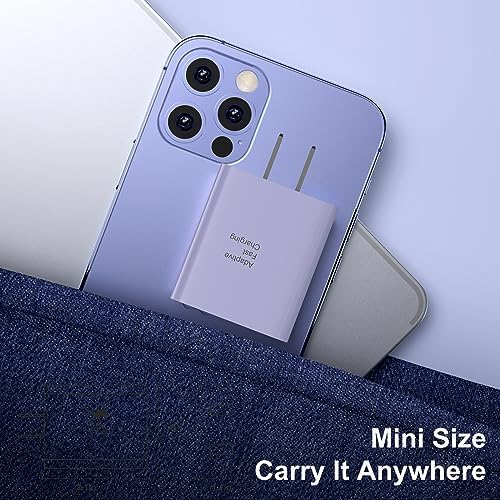 30 W Dual Port USB-C Wall Charger 4 Pack – Fast Charge QC 3.0 Power Adapter for i Phone 15 Series, Samsung Galaxy & Tablets – Compact & Stylish Purple Design for Home and Travel – Ultimate Charging Solution for Multiple Devices