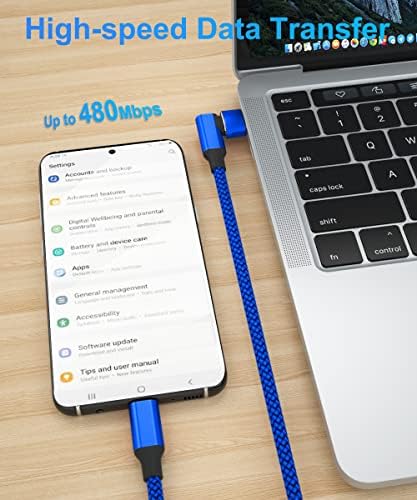 Elebase Right Angled USB Type C to C 100W Cable 6.6FT with USB A Adapter,90 Degree Power Delivery Fast Charging PD Charger Cord for MacBook Mac Pro,iPad 10 10th Air 4 4th 5 5th Mini 6 6th Generation – Enhanced Compatibility and Speed