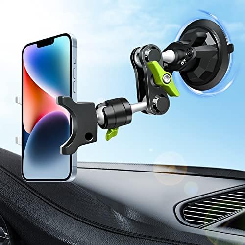 Universal 360° Rotating Suction Cup Phone Mount for Car – Adjustable Dashboard Holder for Enhanced Navigation & Safety (Black) – Optimized for All Smartphone Models