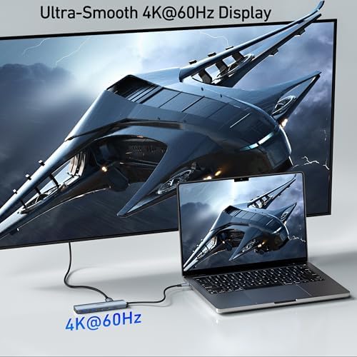 Transform Your Workspace with the BENFEI 6-in-1 USB C Hub: 4 K HDMI Output, Lightning-Fast 10 Gbps Data Transfer & 100 W Power Delivery for i Phone 15 Pro/Max, Mac Book & i Pad Pro – Ultimate Connectivity Solution for Professionals and Tech Enthusiasts!