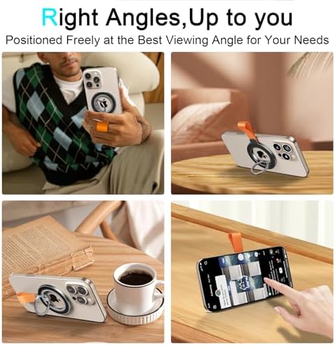 Mag Safe Universal Phone Grip & Kickstand for i Phone 12-16 Pro Max – Versatile Double-Sided Magnetic Holder for Secure Handling & Hands-Free Viewing in Gym, Kitchen & Beyond – Sleek Black Silicone Design for Stylish Convenience and Optimal Performance